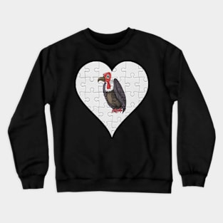 Jigsaw  Vulture Heart Design - Birds Vulture Crewneck Sweatshirt